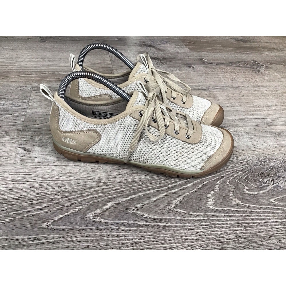 KEEN Hush Knit CNX Women's Beige Knit Lace-Up Low Top Sneakers Comfort Size 7.5